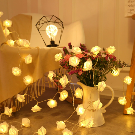 8. LED Rose Flower String Lights